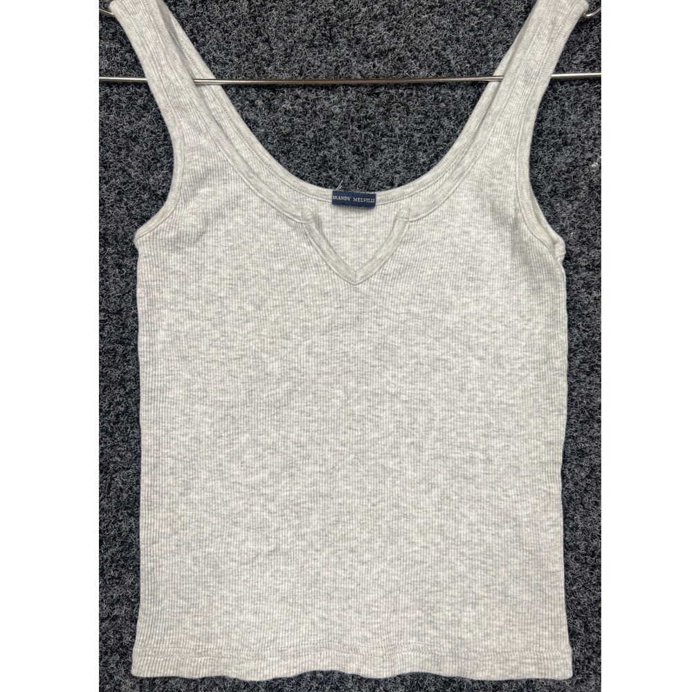 Brandy Melville Ribbed Tank Top - Light Gray